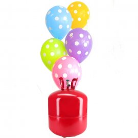 Bonbonne d'Hélium avec 50 Ballons à Pois